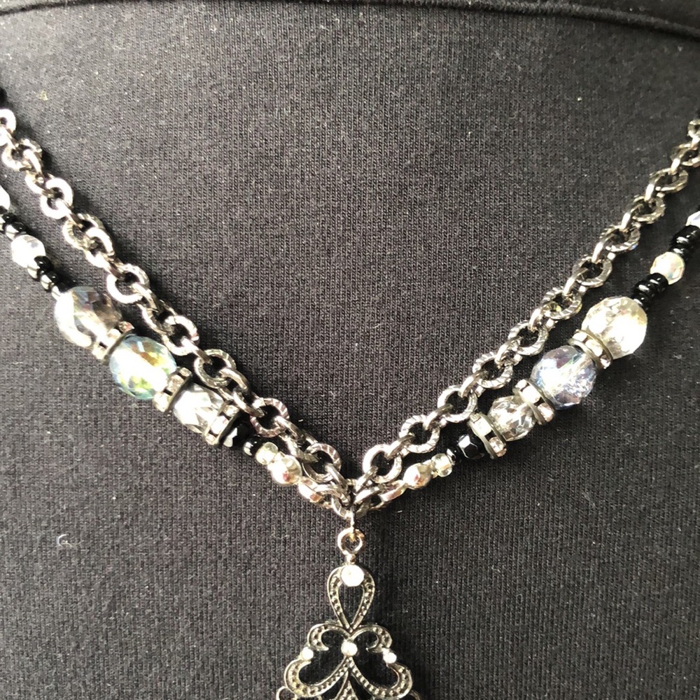 Handcrafted vintage double stranded pendant Amazing sparkle & movement-stunning - Picture 9 of 12